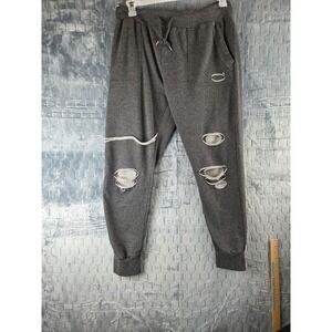 Distressed Broken Threads Grey XL Sweat Pants